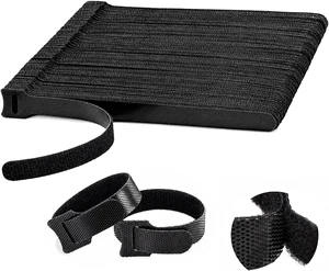 100PCS Hook and Loop Straps - 6 Inch Reusable Cable Ties 100PCS Hook and Loop Straps - 6 Inch Reusable Cable Ties