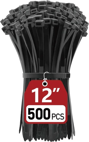 Zip Ties Heavy Duty 12 inch (500 Pack) Heavy Duty Cable Ties with 120 lb Tensile Strength for Outdoor Use Black Wire Ties Paloka Zip Ties Heavy Duty 12 inch (500 Pack) Heavy Duty Cable Ties with 120 lb Tensile Strength for Outdoor Use Black Wire Ties Paloka