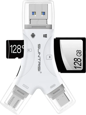 SD Card Reader for iPhone/ipad/Android/Mac/Computer/Camera 4 in1 Micro SD Card Reader Trail Camera Viewer Portable Memory Card Reader SD Card Adapter for SD and TF Cards(White) SD Card Reader for iPhone/ipad/Android/Mac/Computer/Camera 4 in1 Micro SD Card Reader Trail Camera Viewer Portable Memory Card Reader SD Card Adapter for SD and TF Cards(White)