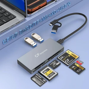 Multi 8 in 1 USB C/USB A for CFexpress Type B Card Reader 10Gbps CFexpress Adapter for Type B/CF/XD/MS/TF/SD Card with Windows/Mac/Linux/Android for iPhone 16/15 iPad Pro//Laptops/Tablets Multi 8 in 1 USB C/USB A for CFexpress Type B Card Reader 10Gbps CFexpress Adapter for Type B/CF/XD/MS/TF/SD Card with Windows/Mac/Linux/Android for iPhone 16/15 iPad Pro//Laptops/Tablets