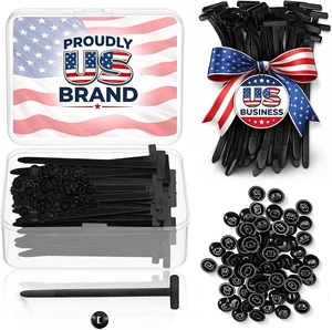 100 Pcs Nylon Universal Cable Tie Buckles Heavy-Duty Zip Tie Buckle Clips 100 Pcs Nylon Universal Cable Tie Buckles Heavy-Duty Zip Tie Buckle Clips