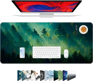 Mouse Pad Office Desk Mat Large Gaming Keyboard Pad Durable Stitched Edges Washable Smooth Surface Control & Accuracy Extended Computer Mouse Mat (31.5X11.8In)-Green Forest Mouse Pad Office Desk Mat Large Gaming Keyboard Pad Durable Stitched Edges Washable Smooth Surface Control & Accuracy Extended Computer Mouse Mat (31.5X11.8In)-Green Forest