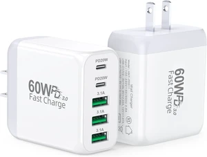 USB C Wall Charger Block 2Pack 60W 5-Port C Charger Fast Charging Block USB C Wall Charger Block 2Pack 60W 5-Port C Charger Fast Charging Block