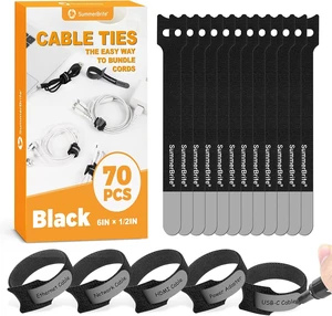 Cable Ties with Writable Labels Wire Management Black 70 PCS 6 IN Cable Ties with Writable Labels Wire Management Black 70 PCS 6 IN