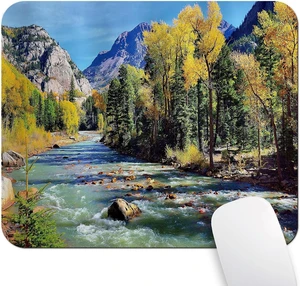 Colorado Rocky Mountain Mouse Pad Forest River Summer Idyllic Desk Mat Colorado Rocky Mountain Mouse Pad Forest River Summer Idyllic Desk Mat