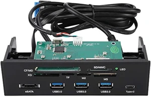 Front Panel Hub 11 Port PC Front Panel with USB 3.0 Ports USB 3.1 eSATA Port and 6 Card Slots Built in Card Reader Support M2 MSO Memory MS XD 64G CF Card Fits Any 5.25 Computer Case Front Bay Front Panel Hub 11 Port PC Front Panel with USB 3.0 Ports USB 3.1 eSATA Port and 6 Card Slots Built in Card Reader Support M2 MSO Memory MS XD 64G CF Card Fits Any 5.25 Computer Case Front Bay