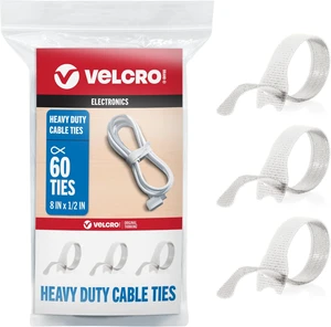 Heavy Duty ONE-WRAP Cable Ties 8in x 1/2in White 60 Pack Heavy Duty ONE-WRAP Cable Ties 8in x 1/2in White 60 Pack