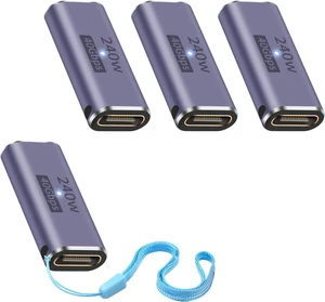 240W USB C Coupler 8K USB C Female to Female Adapter 40Gbps USB Type C Extension Compatible with Thunderbolt 4/3 Devices for MacBook iPad (4 Pack) 240W USB C Coupler 8K USB C Female to Female Adapter 40Gbps USB Type C Extension Compatible with Thunderbolt 4/3 Devices for MacBook iPad (4 Pack)