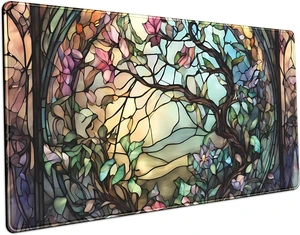 Stained Glass Tree Desk Mat Cartoon Tree Gaming Mouse Pad Large XXL Extended Desk Matt for Desktop Laptop Computer Keyboard Mouse Mat for Women Office Decor Accessories Deskmat 31.5x15.7 Stained Glass Tree Desk Mat Cartoon Tree Gaming Mouse Pad Large XXL Extended Desk Matt for Desktop Laptop Computer Keyboard Mouse Mat for Women Office Decor Accessories Deskmat 31.5x15.7