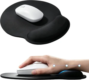 Ergonomic Mouse Pad with Wrist Rest Contoured Fit Relieves Wrist Pressure Smooth Lycra Surface for Free Gliding Non-Slip PU Base Soft Elastic Support Mouse Mat for Home Office (Black) Ergonomic Mouse Pad with Wrist Rest Contoured Fit Relieves Wrist Pressure Smooth Lycra Surface for Free Gliding Non-Slip PU Base Soft Elastic Support Mouse Mat for Home Office (Black)