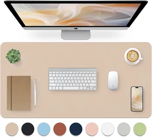 Leather Desk Pad Mouse Pad Non-Slip Desk Protector Mat Leather Desk Blotter Computer Desk Pad Waterproof Desk Mat for Office Home Decor - Beige (31.5×15.7 Inches) Leather Desk Pad Mouse Pad Non-Slip Desk Protector Mat Leather Desk Blotter Computer Desk Pad Waterproof Desk Mat for Office Home Decor - Beige (31.5×15.7 Inches)