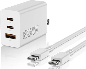 65W USB C Charger for iPhone 18/17 Pro Max 3-Port Fast Charge USB C Charge 65W USB C Charger for iPhone 18/17 Pro Max 3-Port Fast Charge USB C Charge