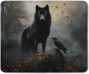 Moody Forest Wolf Raven Mouse Pad Dark Contemporary Botanical Wolf Crow Bird Mousepad for Desk Home Office Dorm Computers Laptop Gothic Office Supplies Desk Accessories 9.5x7.9 Inch Moody Forest Wolf Raven Mouse Pad Dark Contemporary Botanical Wolf Crow Bird Mousepad for Desk Home Office Dorm Computers Laptop Gothic Office Supplies Desk Accessories 9.5x7.9 Inch