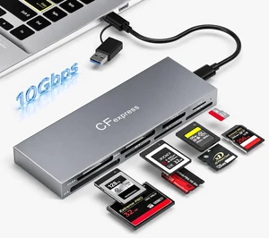 CFexpress Type B & Type A Card Reader Professional 8-Slot USB 3.2 10Gbps Memory Card Adapter for XQD SD TF MS XD CF Simultaus Read Multi Slot Adapter for for Windows Mac OS Linux iOS Android CFexpress Type B & Type A Card Reader Professional 8-Slot USB 3.2 10Gbps Memory Card Adapter for XQD SD TF MS XD CF Simultaus Read Multi Slot Adapter for for Windows Mac OS Linux iOS Android