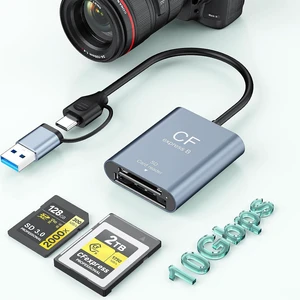 CFexpress Type B & SD Card Reader 10Gbps USB-C & USB-A CFexpress Adapter 2 Cards Simultaus Read/Write Compatible with Windows/Mac/iOS/Android/Linux for Canon/Nikon/ Cameras CFexpress Type B & SD Card Reader 10Gbps USB-C & USB-A CFexpress Adapter 2 Cards Simultaus Read/Write Compatible with Windows/Mac/iOS/Android/Linux for Canon/Nikon/ Cameras