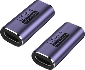 2 Pack USB C Female to Female Adapter Purple 2 Pack USB C Female to Female Adapter Purple