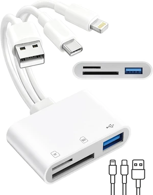 3 in 1 Lightning & USB C&USB-A 3.0 Memory SD Card Reader for iPhone 3 in 1 Lightning & USB C&USB-A 3.0 Memory SD Card Reader for iPhone