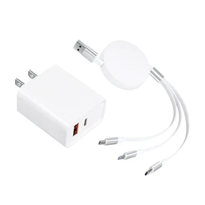 45W Dual-Port Charger & 3-in-1 Retractable Cable for Controller 45W Dual-Port Charger & 3-in-1 Retractable Cable for Controller