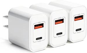 3?Pack 20W USB C Charger Block Fast Charging Dual Port Power Adapter Plug 3?Pack 20W USB C Charger Block Fast Charging Dual Port Power Adapter Plug