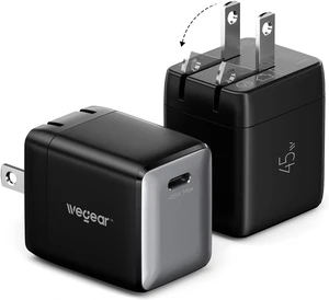 Nano Phone Charger 2-Pack 45W GaN USB C Charger Block (Black) Nano Phone Charger 2-Pack 45W GaN USB C Charger Block (Black)
