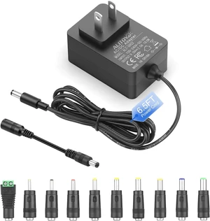 Upgrade 9V DC Power Supply GaN 2A 18W AC DC Adapter 9V Power Supply Cord 2Amp 1500mA 1A 800mA 500mA with 10Tips & Polarity Reverse Cable for Guitar Pedal LED Light Strip Label Maker Uno R4 R3 Upgrade 9V DC Power Supply GaN 2A 18W AC DC Adapter 9V Power Supply Cord 2Amp 1500mA 1A 800mA 500mA with 10Tips & Polarity Reverse Cable for Guitar Pedal LED Light Strip Label Maker Uno R4 R3