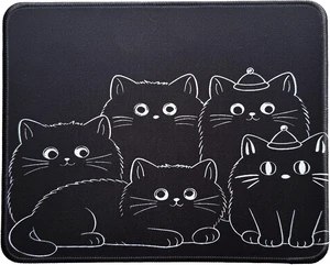 Cute Black Cats Mouse Pad with Stitched Edge Washable Cat Design Mousepad with Non-Slip Rubber Base for Home Office Laptop Computer Soft & Comfortable Mat Desk Accessories Cute Black Cats Mouse Pad with Stitched Edge Washable Cat Design Mousepad with Non-Slip Rubber Base for Home Office Laptop Computer Soft & Comfortable Mat Desk Accessories