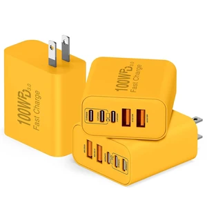 USB C Wall Fast Charger Block 100W 5-Port Type C Fast Charging Block USB C Wall Fast Charger Block 100W 5-Port Type C Fast Charging Block
