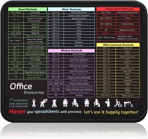 Office Shortcut Mouse Pad for Excel/Word/PPT/Windows (11.8x9.8) - Portable Waterproof Non-Slip Small Cheat Sheet Desk Mat with Essential Hotkeys for Office & Gaming Office Shortcut Mouse Pad for Excel/Word/PPT/Windows (11.8x9.8) - Portable Waterproof Non-Slip Small Cheat Sheet Desk Mat with Essential Hotkeys for Office & Gaming