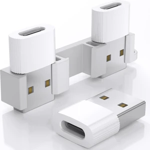 USB to USB C Adapter 3-Pack USB-C Female to USB Male Converter (White) USB to USB C Adapter 3-Pack USB-C Female to USB Male Converter (White)