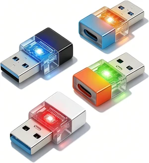 USB to USB C Adapter 4 Pack USB A Male to Type C Female Converter Support OTG USB 3.0 Adapter with LED for Charging Heads Computers Laptops(4 Pack) USB to USB C Adapter 4 Pack USB A Male to Type C Female Converter Support OTG USB 3.0 Adapter with LED for Charging Heads Computers Laptops(4 Pack)