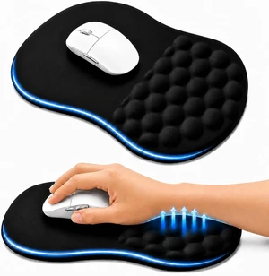 Ergonomic Mouse Pad with Wrist Rest Large 12x8 inch Black Ergonomic Mouse Pad with Wrist Rest Large 12x8 inch Black