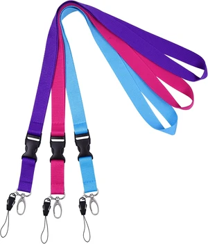 3 Pack 23 inch Neck Strap Lanyards - Purple Hot Pink Light Blue 3 Pack 23 inch Neck Strap Lanyards - Purple Hot Pink Light Blue