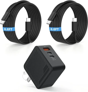 65W USB C Charger 3 in 1 Foldable Macbook&iPhone Charging Block with Cable 65W USB C Charger 3 in 1 Foldable Macbook&iPhone Charging Block with Cable