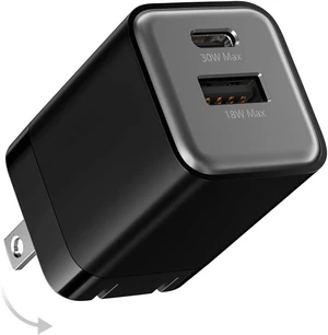 USB C Fast Charging Charger 30W Dual-Port GaN Nano Charger USB C Fast Charging Charger 30W Dual-Port GaN Nano Charger
