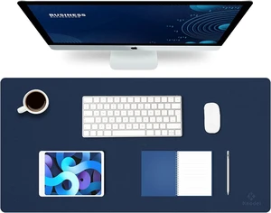 Large Office Desk Mat Leather Mouse Pad (31.5x15.7 Dark Blue) Large Office Desk Mat Leather Mouse Pad (31.5x15.7 Dark Blue)