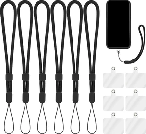 Hand Wrist Strap Lanyard with Tether Patch 6 Pcs Adjustable Nylon Wrist Straps with 6 Pcs Transparent Phone Pads Cell Phone Lanyard Strap Holder Hand Straps for Mobile Phone Camera(Black) Hand Wrist Strap Lanyard with Tether Patch 6 Pcs Adjustable Nylon Wrist Straps with 6 Pcs Transparent Phone Pads Cell Phone Lanyard Strap Holder Hand Straps for Mobile Phone Camera(Black)