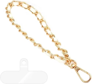 Phone Wrist Strap for Women & Moms Metal Chain & Leather Phone Lanyard with Tether Tab Hands-Free Wristlet Bracelet Phone Wrist Strap for Women & Moms Metal Chain & Leather Phone Lanyard with Tether Tab Hands-Free Wristlet Bracelet