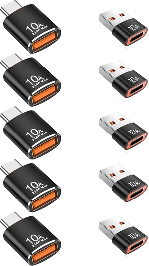 10 Pack 200W USB C to USB Adapter & C Male to USB3.1 Female Adapter 10 Pack 200W USB C to USB Adapter & C Male to USB3.1 Female Adapter