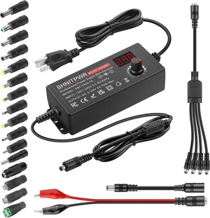 Universal Power Supply Adjustable 3.5V~24V 3A 72W Variable 3.5V 5V 9V 12V 18V 20V 24V AC/DC Adapter 100V-240V AC to DC Converter with 16 Tips 4-Way Power Splitter Cable Polarity Converter Universal Power Supply Adjustable 3.5V~24V 3A 72W Variable 3.5V 5V 9V 12V 18V 20V 24V AC/DC Adapter 100V-240V AC to DC Converter with 16 Tips 4-Way Power Splitter Cable Polarity Converter