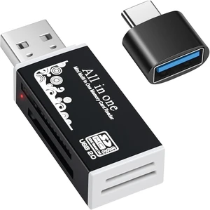 USB Memory Card Reader USB Card Reader for Computer with a Type C Adapter Supports CF SD MMC Cards. USB Memory Card Reader USB Card Reader for Computer with a Type C Adapter Supports CF SD MMC Cards.