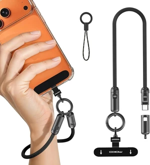 2-in-1 Phone Wrist Lanyard USB C Cable PD240W USB-C to USB-C Type-C Fast Charging Cable 2-in-1 Phone Wrist Lanyard USB C Cable PD240W USB-C to USB-C Type-C Fast Charging Cable