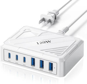 120W USB C Charging StationCharging Station for Multiple DevicesUSB Outlet Plug USB Plugs for wall Outlet Charger Block usbc Charging hub iPhone Ipad Kindle Travel nightstand Bedside 120W USB C Charging StationCharging Station for Multiple DevicesUSB Outlet Plug USB Plugs for wall Outlet Charger Block usbc Charging hub iPhone Ipad Kindle Travel nightstand Bedside