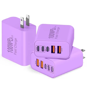 USB C Wall Fast Charger Block 100W 5-Port Type C Fast Charging Block USB C Wall Fast Charger Block 100W 5-Port Type C Fast Charging Block
