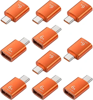 10Pack USB C Female to USB Male Adapter 10Gbps/120W USB-C to USBs Adapter USB-C Converter for Smartphone PC Keyboard Orange 10Pack USB C Female to USB Male Adapter 10Gbps/120W USB-C to USBs Adapter USB-C Converter for Smartphone PC Keyboard Orange