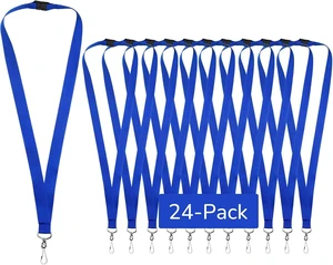 24-Pack Blue Breakaway Lanyards for id Badges Polyester Neck Straps for ID Cards Keys Office School & Events 24-Pack Blue Breakaway Lanyards for id Badges Polyester Neck Straps for ID Cards Keys Office School & Events