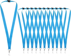12-Pack Sky Blue Breakaway Lanyards for id Badges Polyester Neck Straps for ID Cards Keys Office School & Events 12-Pack Sky Blue Breakaway Lanyards for id Badges Polyester Neck Straps for ID Cards Keys Office School & Events