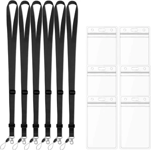 6 Pcs Lanyards with Vertical ID Badge Holder 6 Pcs Lanyards with Vertical ID Badge Holder