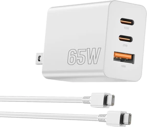 65W USB C Charger for iPhone 18/17Pro/Max 3-Port Fast Charger USB C 65W USB C Charger for iPhone 18/17Pro/Max 3-Port Fast Charger USB C