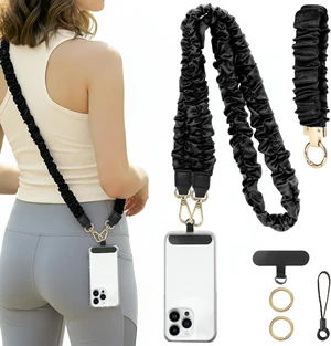 Crossbody Phone Lanyard With Wrist Strap Tether Tab Pink Crossbody Phone Lanyard With Wrist Strap Tether Tab Pink