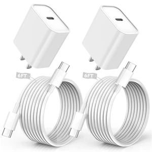 iPhone 17/16/15 Charger USB C Charger 2Pack 20W Type C Fast Wall Charge Power Adapter 6FT 60W USB-C to C Cable for iPhone Air/17Pro Max/15/16 Pro Max iPad Pro 12.9/11 inch iPad Air 5/4th AirPods Pro iPhone 17/16/15 Charger USB C Charger 2Pack 20W Type C Fast Wall Charge Power Adapter 6FT 60W USB-C to C Cable for iPhone Air/17Pro Max/15/16 Pro Max iPad Pro 12.9/11 inch iPad Air 5/4th AirPods Pro